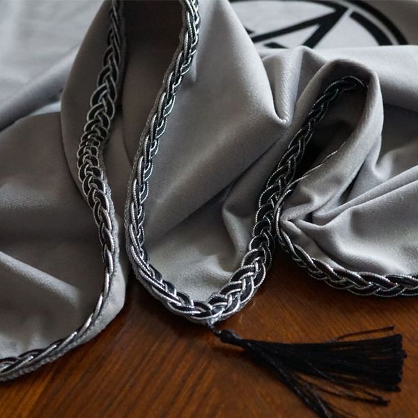 Altar cloth "Pentagram" gray with silver trim