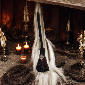 Witch's Broom. Wood. Tabletop Figurine