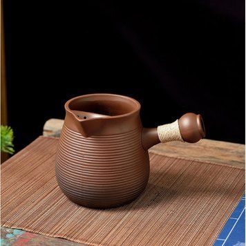 Chahai with a side handle, large brown