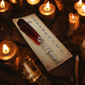 Burgundy Writing Feather