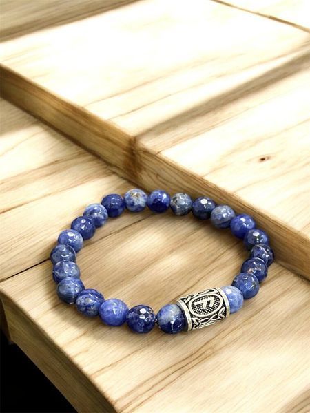 Sodalite Bracelet with Rune "Ansuz"