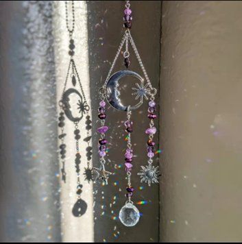 Sun catcher &ldquo;Moon&rdquo; with Amethyst silver