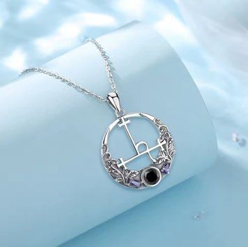 Серебряный амулет "Сигил Лилит с листьями" 09495 фото