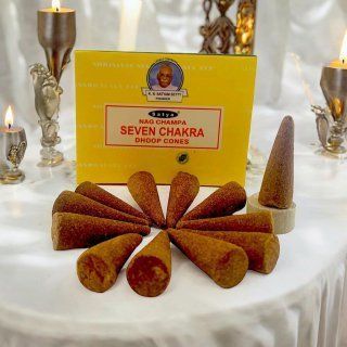 Seven Chakra Dhoop Cone (Седьмая Чакра) конусное благовоние 06695 фото