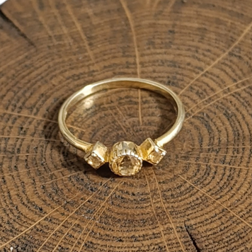Серебряное кольцо с цитрином и позолотой 18,5 г 08747 фото