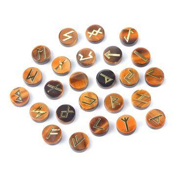 Set of Runes Made of Tiger&rsquo;s Eye, Round