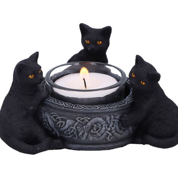 Candle holder &ldquo;Cats by the Bonfire&rdquo;
