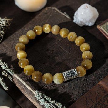 Royal Tiger's Eye Bracelet with Soul Rune, Silver