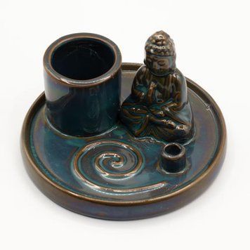&ldquo;Buddha&rdquo; Blue Holder for Herbal Smudges and Incense