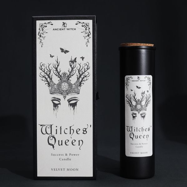 &ldquo;Witches&rsquo; Queen&rdquo; Glass Candle (Power & Success)