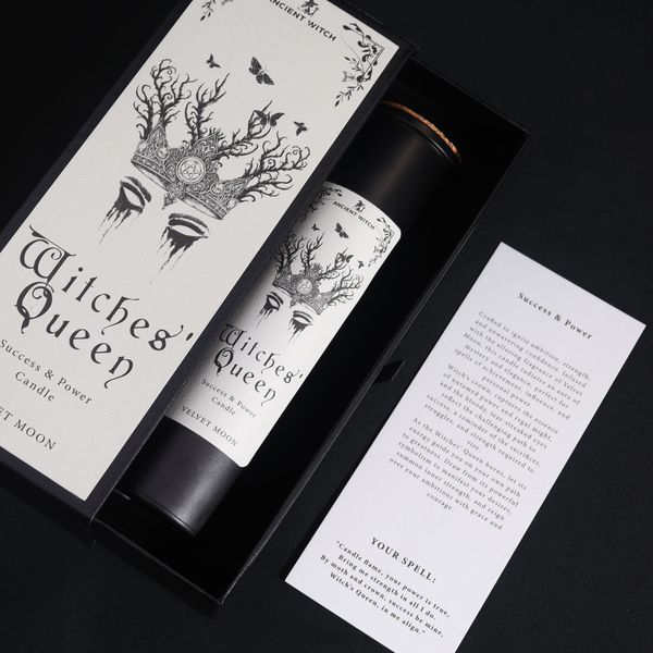 &ldquo;Witches&rsquo; Queen&rdquo; Glass Candle (Power & Success)