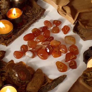 Carnelian Rune Set &ldquo;Scandinavian Magic&rdquo;